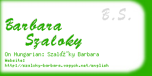 barbara szaloky business card